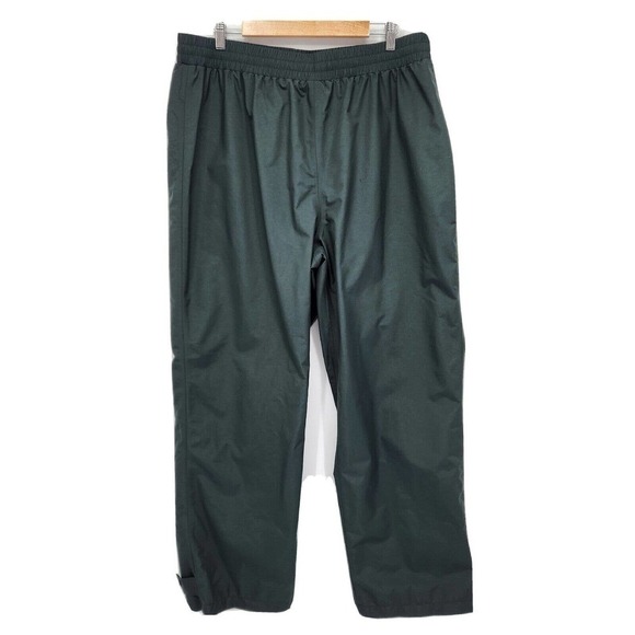 Cabela's Mens Gore-Tex Rain Waterproof Pants Elastic Waist Dark Green XL Reg